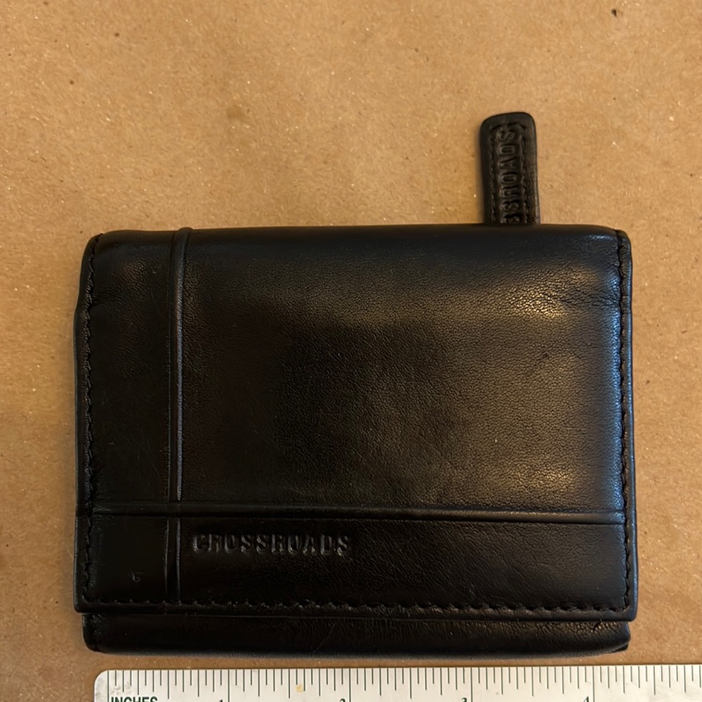 Crossroads Black Leather Wallet